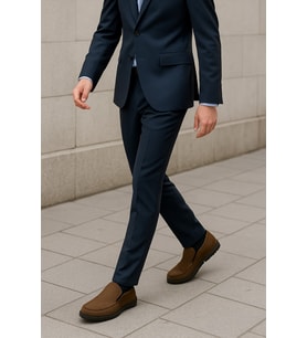 Growish GR0321 Hakiki Nubuk Deri Günlük Küçük Büyük Numara Rahat Şort Ve Keten Altı Erkek Loafer Ayakkabı (Haki)