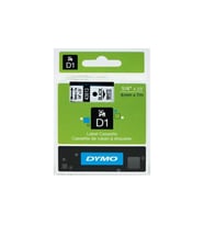 Dymo D1 Şerit Standart 6 MMx7 MT Beyaz Üzerine Siyah 43613