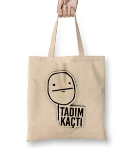 Tadım Kaçtı Bez Çanta Uzun Saplı