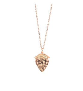 925 Ayar Gümüş Çilek Kolye Rose (Pembe)