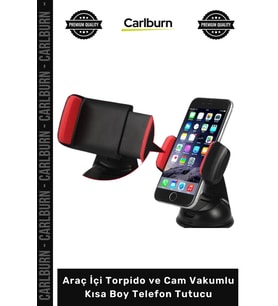 Özel Üretim Siyah 360 Derece Universal Güçlü Araç İçi Torpido Cam Vakumlu Kısa Boy Telefon Tutucu