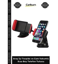 Özel Üretim Siyah 360 Derece Universal Güçlü Araç İçi Torpido Cam Vakumlu Kısa Boy Telefon Tutucu