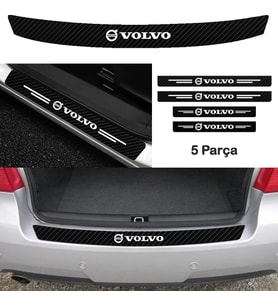Volvo Xc 40 İçin Uyumlu Aksesuar Oto Bağaj Ve Kapı Eşiği Sticker Set Karbon