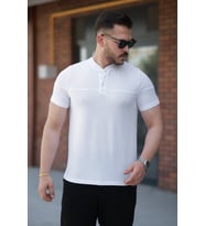 Erkek Hakim Yakalı Kısa Kollu Pamuklu T-shirt