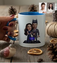 Kişiye Özel Karikatürlü Süper Kahraman Çift Sevgililer Kupa Bardak Sevgililer Günü Hediyesi