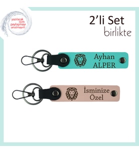 Kaplan Desenli Tarz Sahibi Hediye, Erkek Tarzına Uygun 2’li Kişisel Set, Turkuaz-Yavru Ağzı