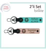 Kaplan Desenli Tarz Sahibi Hediye, Erkek Tarzına Uygun 2’li Kişisel Set, Turkuaz-Yavru Ağzı