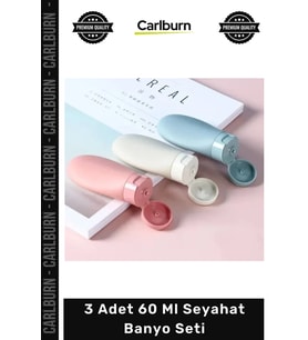 Özel Üretim 3 Adet 60 Ml Sızdırmaz Boş Şişe Şeffaf Kozmetik Şampuan Taşıma Seyahat Banyo Seti
