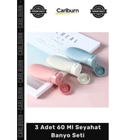 Özel Üretim 3 Adet 60 Ml Sızdırmaz Boş Şişe Şeffaf Kozmetik Şampuan Taşıma Seyahat Banyo Seti