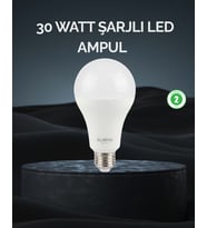 Şarjlı LED Ampul 30 Watt Soğuk Beyaz