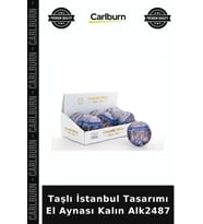 Özel Üretim Hediyelik Şık Aksesuar Taşlı İstanbul Tasarımı El Aynası Kalın Alk2487