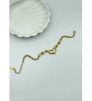 Çelik Gold Kalp Bileklik - 25-blk43