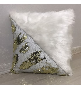 YILMAZHOME Pullu Peluş Üçgen Kırlent Kılıfı