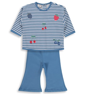 Civil Baby Karışık Meyve Baskılı 6-18 Ay Takım - Pastel Mavi