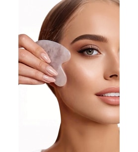 Pembe Kuvars Gua Sha Yüz Yogası, Masaj Taşı 530G