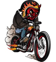 Motosikletli Şeytan Araba Oto Sticker 19CM