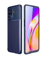 Oppo Reno 5 Lite Kılıf Karbon Silikon Case (Lacivert)