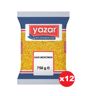 Yazar Sarı Mercimek 750 Gr x 12 Adet