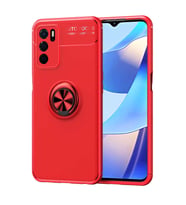 Oppo A16 Kılıf Mıknatıslı Yüzüklü Standlı Yumuşak Silikon Kapak Ravel (Kırmızı)