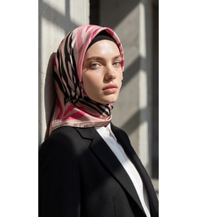 Levidor Kristal Eşarp Zebra Desen Vizon