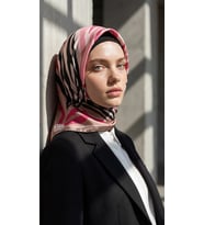 Levidor Kristal Eşarp Zebra Desen Vizon