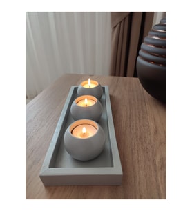 3 Lü Tombik Dekoratif Mumluk (27 CM) Tealight Mum Için Uygun