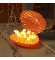 LED Işıklı Kendin Yap Deniz Kabuğu Tasarımlı Lale Lamba