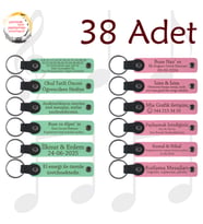 Yeşil & Pembe, Kafe Açılışında Müşterilere Sürpriz, 38’li Set, Kişiselleştirilebilir Deri Hatıra