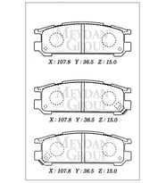 SUBARU IMPREZA- 93/96; ARKA FREN BALATASI (DİSK) (107,8X36,5X15) (DAIWA) 26296-AA082 050-6360