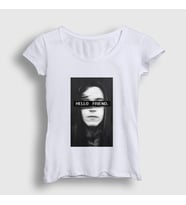 Presmono Kadın Beyaz Hello Friend Hacker Mr Robot T-Shirt 403481tt