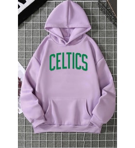 Unisex Celtics Baskılı Sweatshirt (Lila)