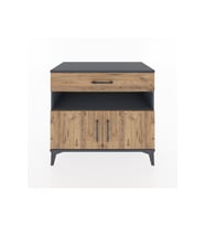 Hyperion Şifonyer Tek Raflı Tek Çekmeceli 2 Kapaklı 88x44x80 Antrasit-Çam