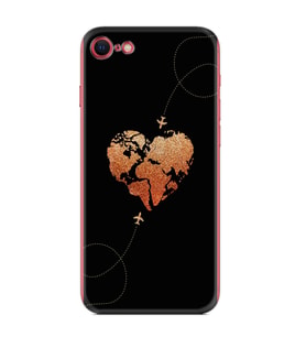 Apple iPhone 5 6 7 8 Plus Se XR Kılıf Desemli Silikon Plane Heart 1721