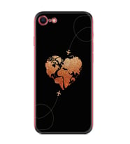 Apple iPhone 5 6 7 8 Plus Se XR Kılıf Desemli Silikon Plane Heart 1721