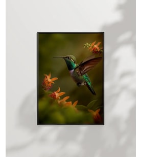 Çiçekler Arasında Sinek Kuşu Poster