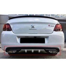 Peugeot 301 Uyumlu Egzoz Görünümlü Universal Arka Tampon Eki - Difüzör (Plastik)