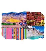 Peru Temalı Fresco Magnet (Karışık)