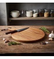 Doğal Akasya Ağacı Sunum ve Servis Tahtası, Doğal Akasya Tahtası Saplı, Et, Peynir, Ekmek, Sebze ve Meyve Servis Tepsisi için Ahşap Mutfak Doğrama Tahtası (26 * 35 * 1.5cm)