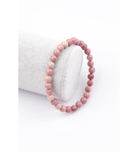 Pembe Jasper Doğal Taş Bileklik 6 mm Küre Kesim