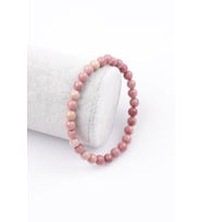 Pembe Jasper Doğal Taş Bileklik 6 mm Küre Kesim