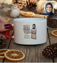 Kişiye Özel Karikatürlü Best Mom Ever Anneye Hediye Lüks Fincan Anneler Günü Hediyesi