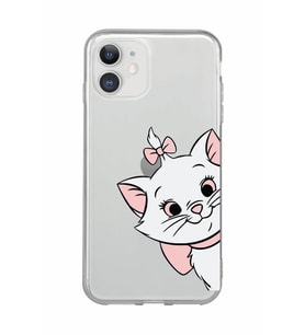 Iphone 11 Uyumlu Marie Kedicik Desenli Şeffaf Telefon Kılıfı