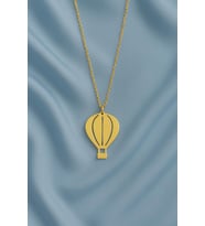 Kişiye Özel 925 Ayar Gümüş Uçan Balon Kolye (Gold)