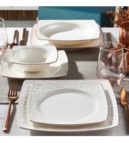 GÜRAL PORSELEN Vivente 8 Parça 2 Kişilik Bone Yemek Takımı - Copper Bakır