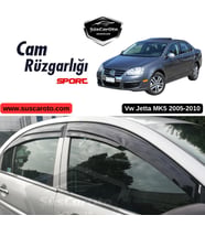 VW Jetta MK5 2005-2010 Uyumlu Mugen Cam Rüzgarlığı Seti Piano Black 4'lü İthal