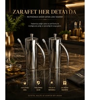 NUMAX 304 Lüks Paslanmaz Çelik Yağdanlık-Demlik 700 ML 1-2-3 ADET ,Ateşe Uygun & Şık Sofra & Mutfak Kullanımı