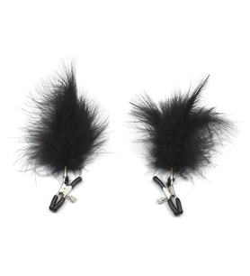 Furry Charm – Peluşlu Ayarlanabilir Göğüs Ucu Mandalı Çiftli