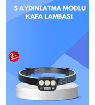 300 Lümen Sensörlü Led Kafa Lambası Usb Şarjlı Sos Modlu