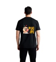 Erkek Pug Baskılı Retro Tipografi Kısa Kollu Tişört %100 Pamuk Rahat Kesim Komik Desen Günlük Modern