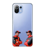 Xiaomi Mi 11 Lite Uyumlu Carlos Sainz ve Charles Leclerc Formula 1 Desenli Şeffaf Kılıfı